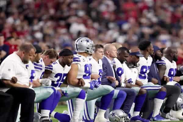 NFL football players kneeling during Anthem