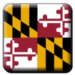 Maryland state flag icon - square - rounded corners - black, yellow, red and white