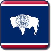 Red White and Blue Wyoming State Flag Icon