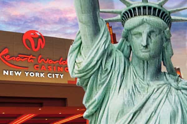 Statue of Liberty in front of a casino