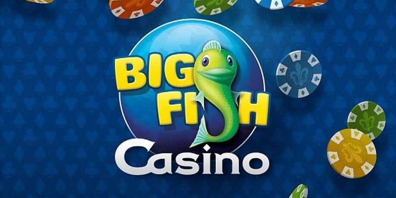 big fish games casino app menu with logo and virtual chips