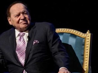 late casino magnate sheldon adelson standing up
