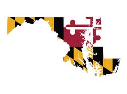 Maryland outline and flag