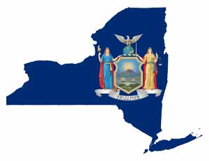 NY flag and outline