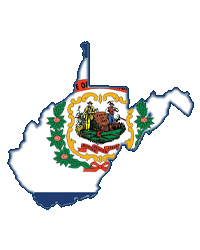 WV flag and outline